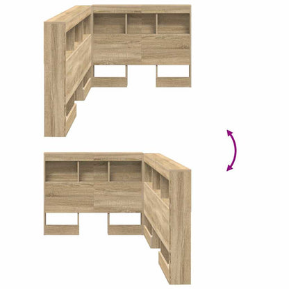 vidaXL Aufbewahrungskopfteil Sonoma-Eiche 90 cm Holzwerkstoff