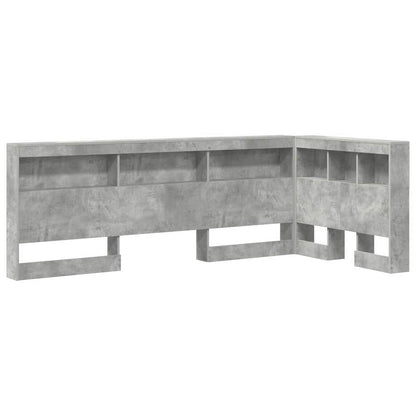 vidaXL Aufbewahrungskopfteil mit Regal Beton Grau 90 cm Holzwerkstoff