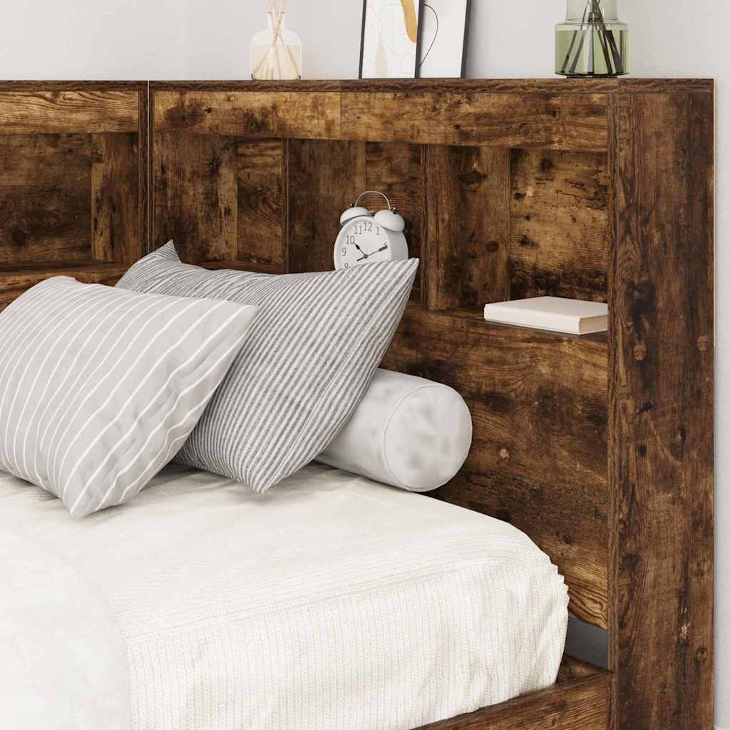 vidaXL Aufbewahrungskopfteil Geräucherte Eiche 90 cm Holzwerkstoff