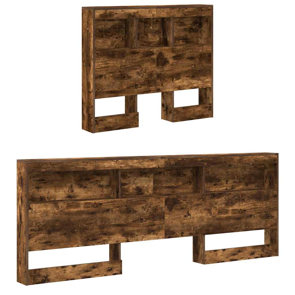vidaXL Aufbewahrungskopfteil Geräucherte Eiche 90 cm Holzwerkstoff