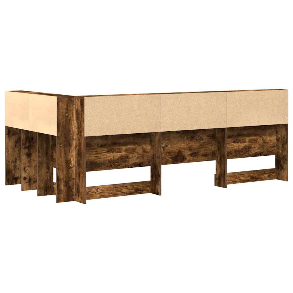vidaXL Aufbewahrungskopfteil Geräucherte Eiche 90 cm Holzwerkstoff