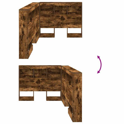 vidaXL Aufbewahrungskopfteil Geräucherte Eiche 90 cm Holzwerkstoff