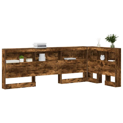 vidaXL Aufbewahrungskopfteil Geräucherte Eiche 90 cm Holzwerkstoff