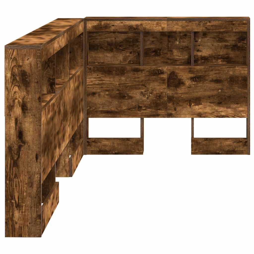 vidaXL Aufbewahrungskopfteil Geräucherte Eiche 90 cm Holzwerkstoff