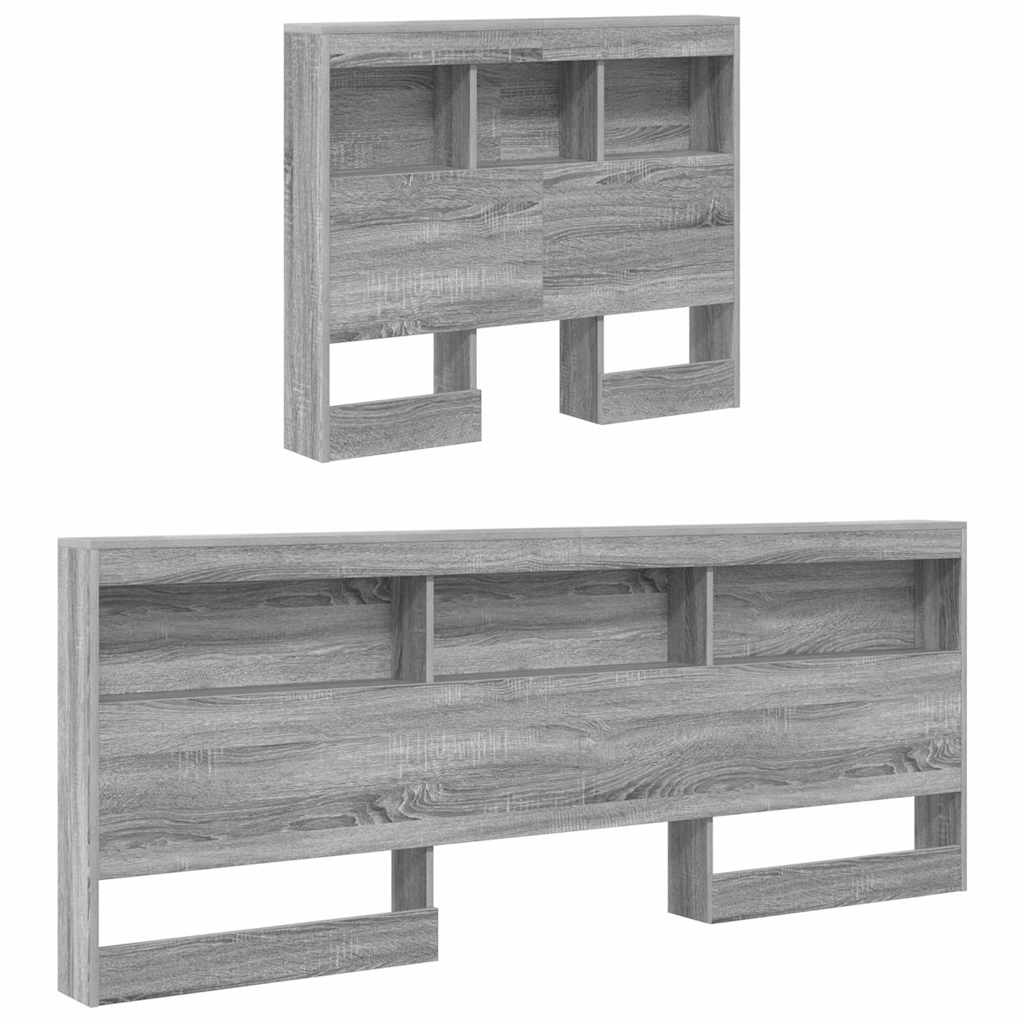 vidaXL Aufbewahrungskopfteil Graues Sonoma 90 cm Holzwerkstoff
