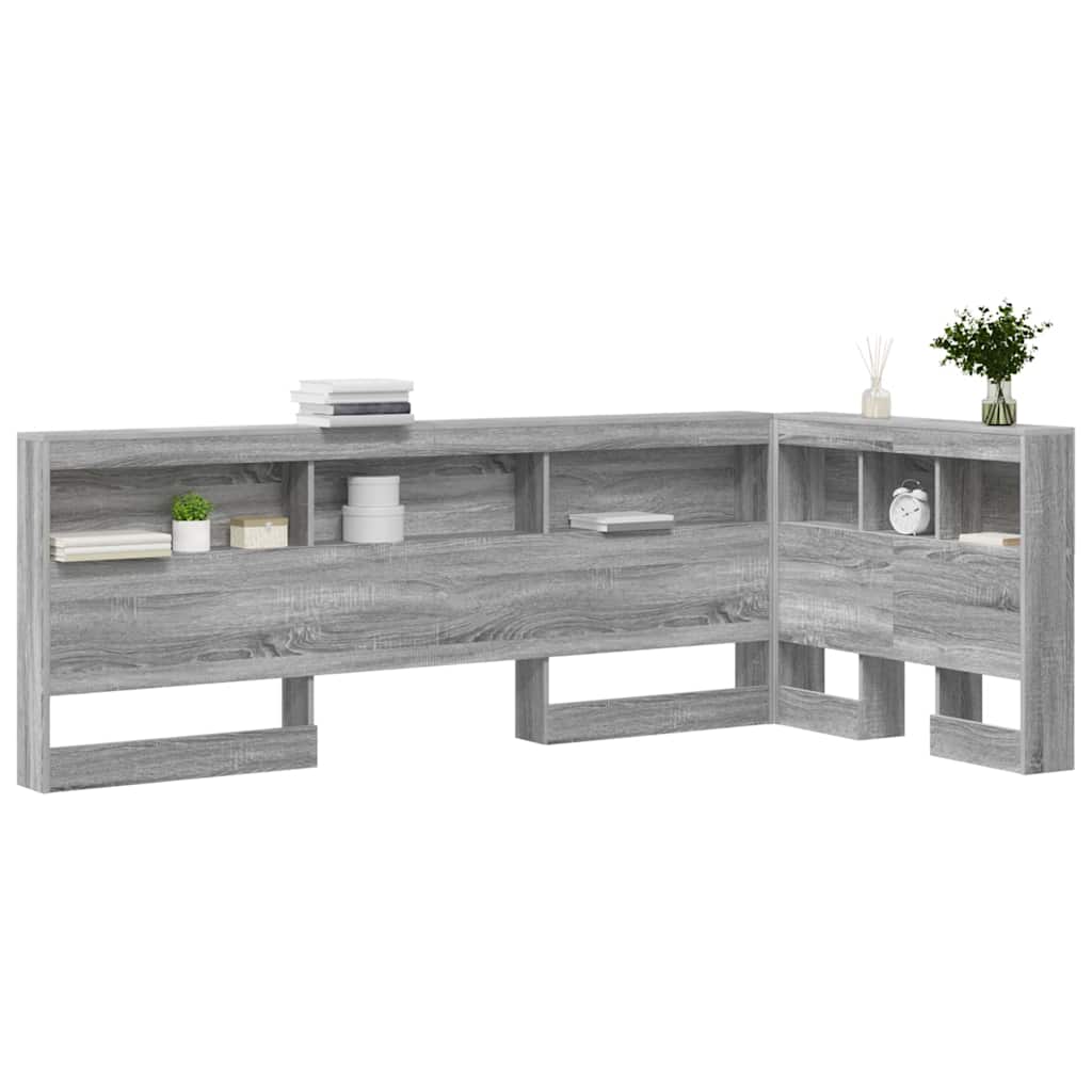 vidaXL Aufbewahrungskopfteil Graues Sonoma 90 cm Holzwerkstoff
