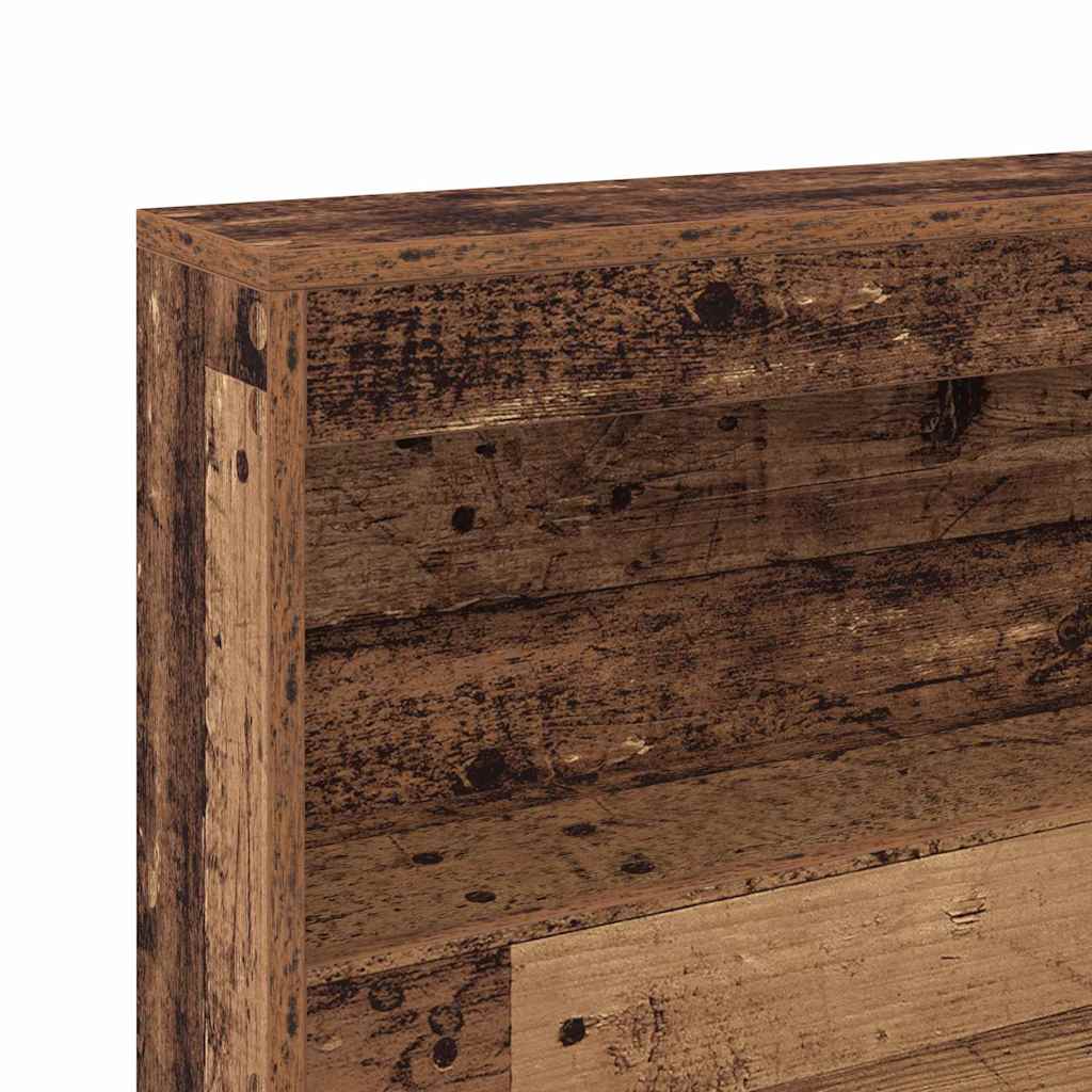 vidaXL Aufbewahrungskopfteil mit Regal Altholz 90 cm Holzwerkstoff