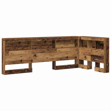 vidaXL Aufbewahrungskopfteil mit Regal Altholz 90 cm Holzwerkstoff