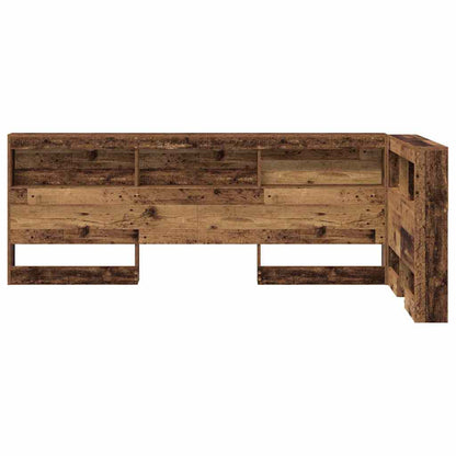 vidaXL Aufbewahrungskopfteil mit Regal Altholz 90 cm Holzwerkstoff