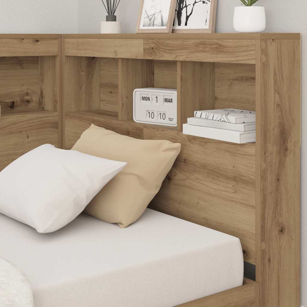 vidaXL Aufbewahrungskopfteil Artisan-Eiche 90 cm Holzwerkstoff