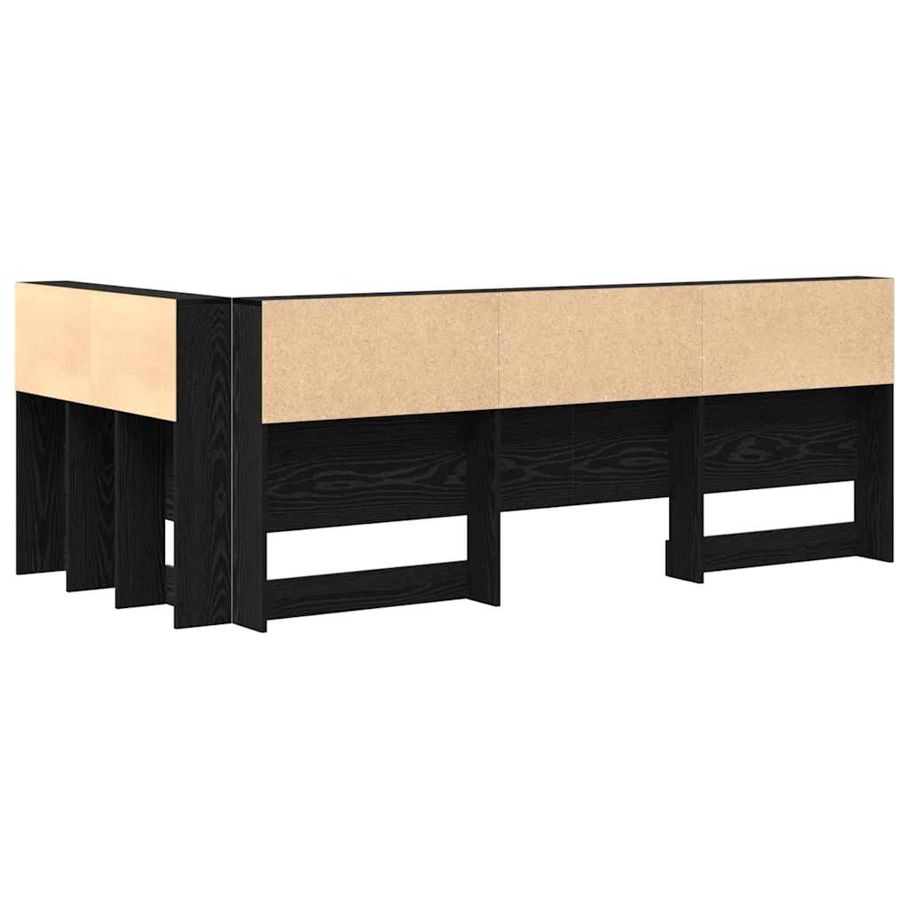 vidaXL Aufbewahrungskopfteil Schwarz Eichen-Optik 75 cm Holzwerkstoff