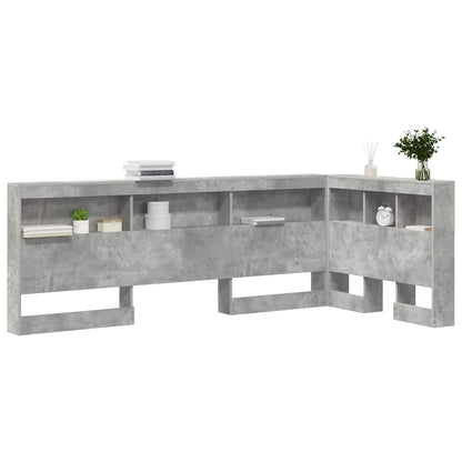 vidaXL Aufbewahrungskopfteil mit Regal Beton Grau 75 cm Holzwerkstoff