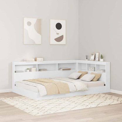 vidaXL Aufbewahrungskopfteil mit Regal Weiß 207,5 x 137,5 x 76,5 cm