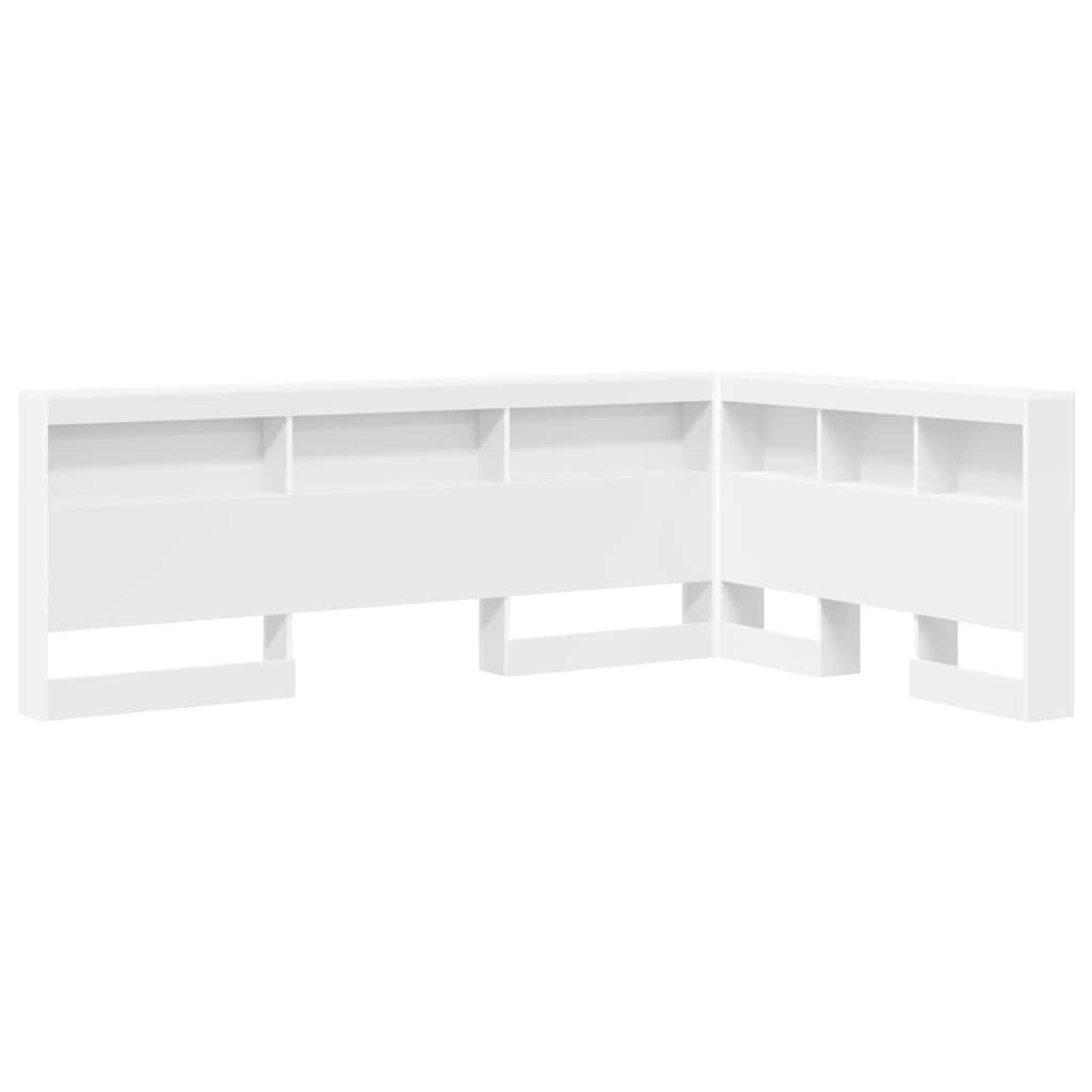 vidaXL Aufbewahrungskopfteil mit Regal Weiß 207,5 x 137,5 x 76,5 cm