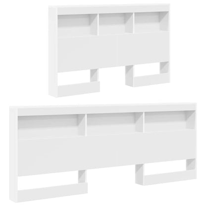 vidaXL Aufbewahrungskopfteil mit Regal Weiß 207,5 x 137,5 x 76,5 cm
