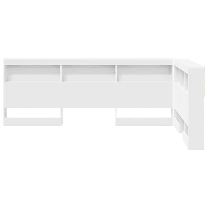 vidaXL Aufbewahrungskopfteil mit Regal Weiß 207,5 x 137,5 x 76,5 cm