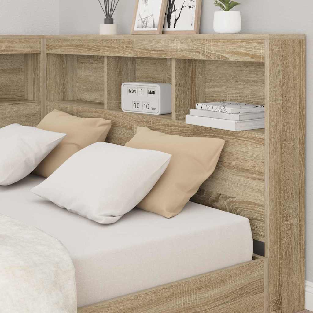 vidaXL Aufbewahrungskopfteil Sonoma-Eiche 207,5 x 137,5 x 76,5 cm