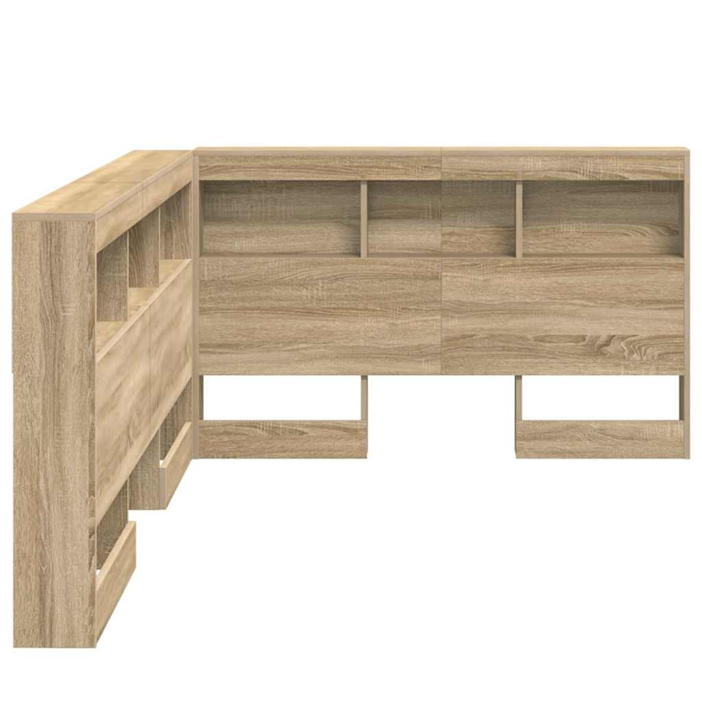 vidaXL Aufbewahrungskopfteil Sonoma-Eiche 207,5 x 137,5 x 76,5 cm