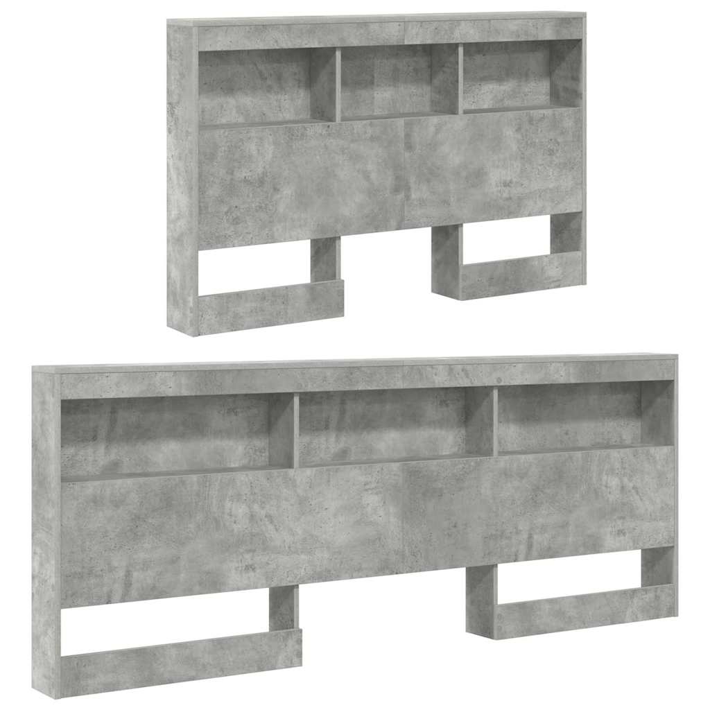 vidaXL Aufbewahrungskopfteil Beton Grau 207,5 x 137,5 x 76,5 cm