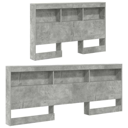 vidaXL Aufbewahrungskopfteil Beton Grau 207,5 x 137,5 x 76,5 cm