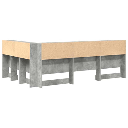 vidaXL Aufbewahrungskopfteil Beton Grau 207,5 x 137,5 x 76,5 cm