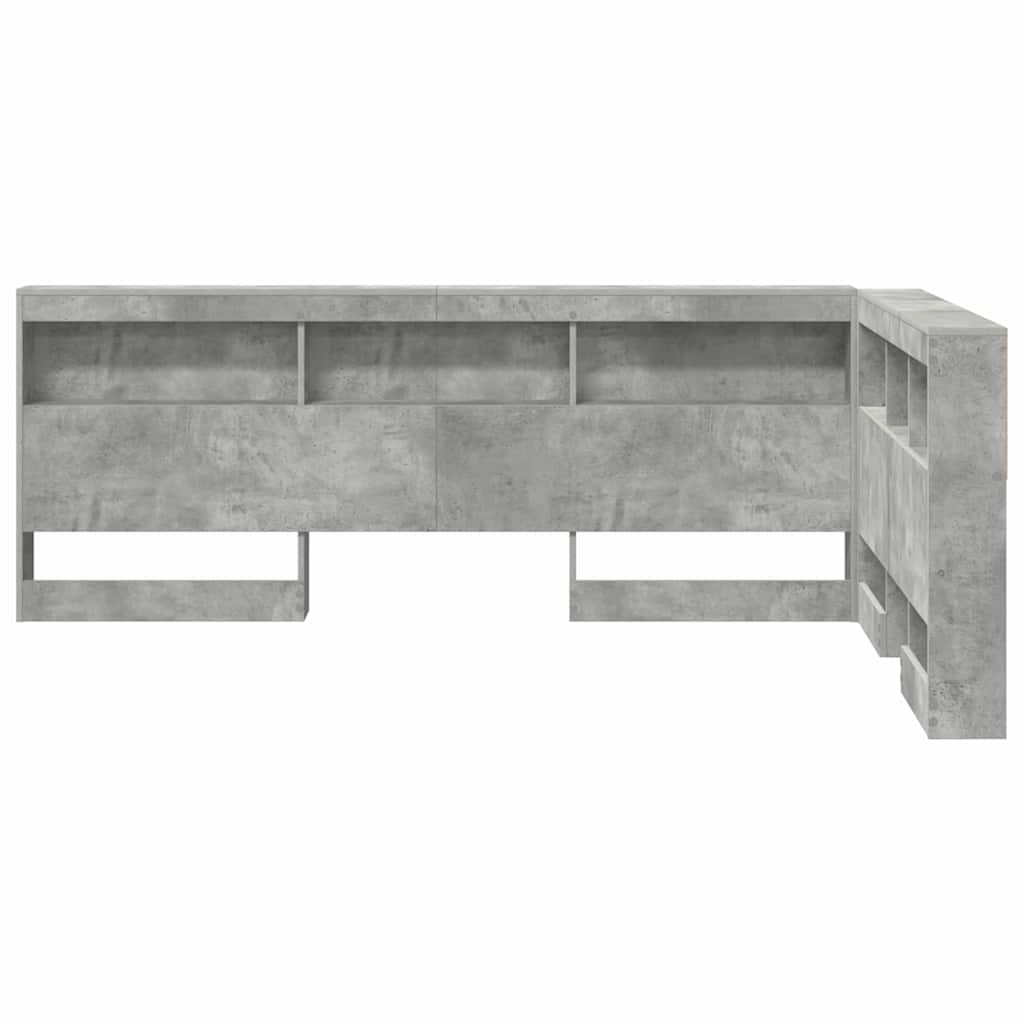 vidaXL Aufbewahrungskopfteil Beton Grau 207,5 x 137,5 x 76,5 cm