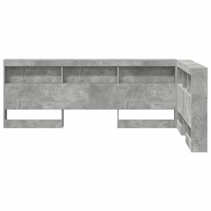 vidaXL Aufbewahrungskopfteil Beton Grau 207,5 x 137,5 x 76,5 cm