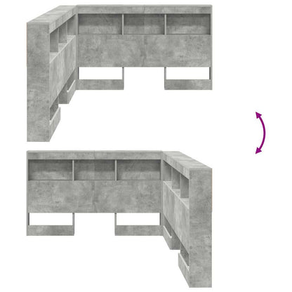 vidaXL Aufbewahrungskopfteil Beton Grau 207,5 x 137,5 x 76,5 cm