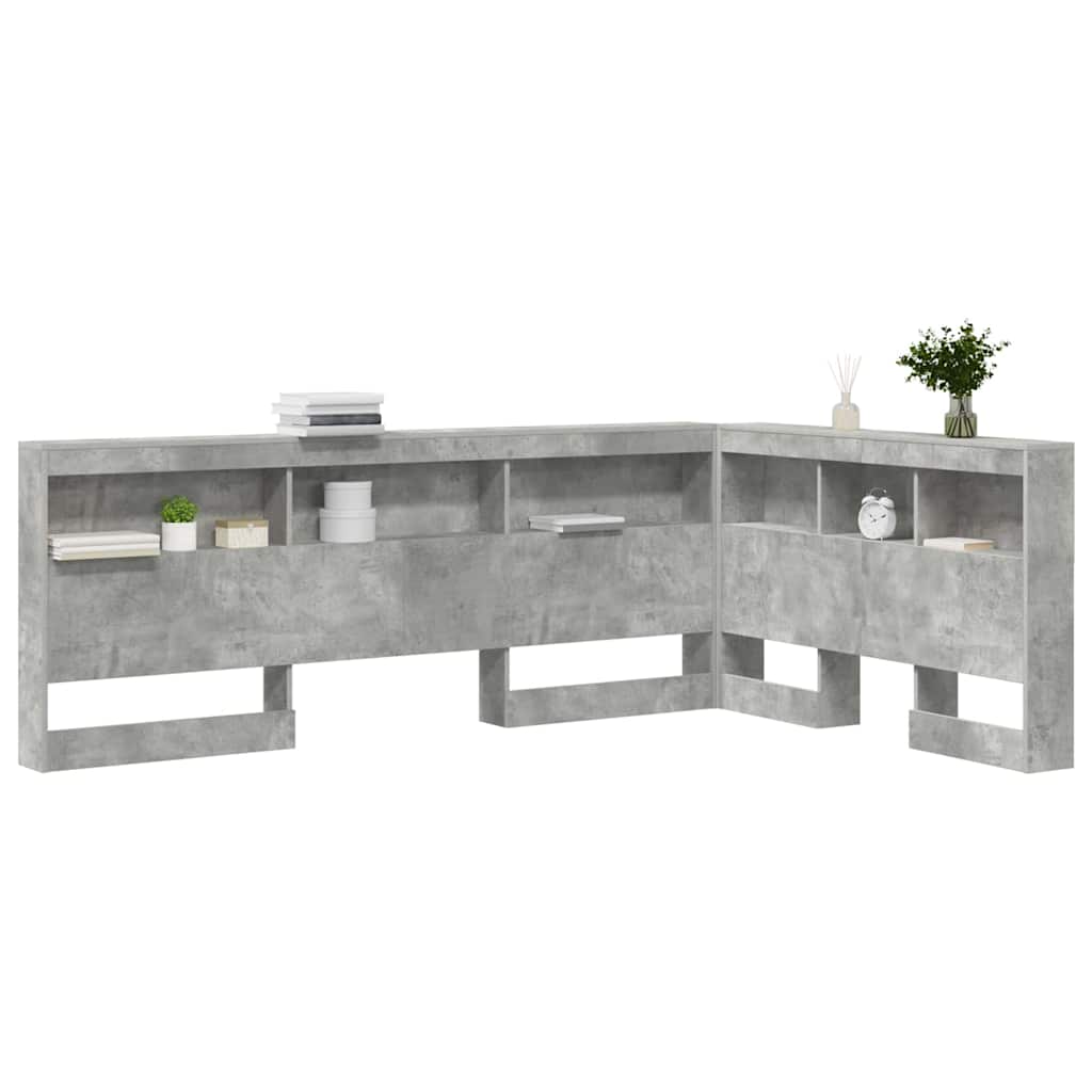 vidaXL Aufbewahrungskopfteil Beton Grau 207,5 x 137,5 x 76,5 cm