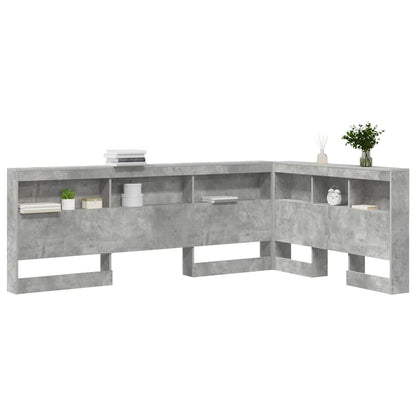 vidaXL Aufbewahrungskopfteil Beton Grau 207,5 x 137,5 x 76,5 cm