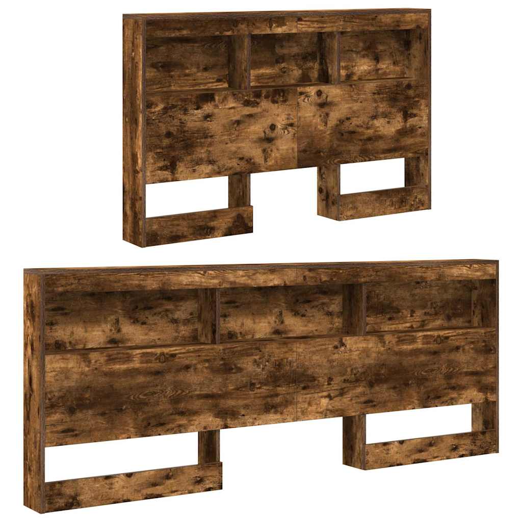 vidaXL Aufbewahrungskopfteil Geräucherte Eiche 207,5 x 137,5 x 76,5 cm