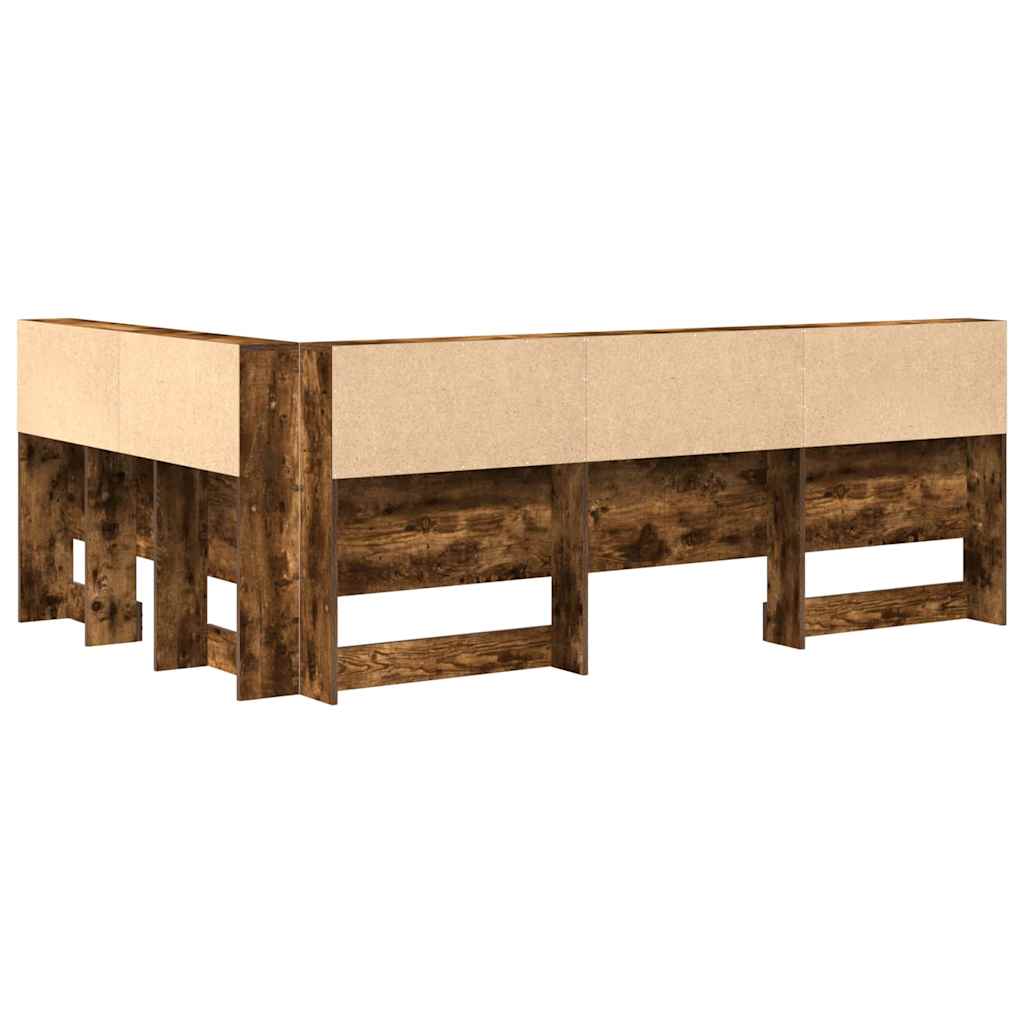 vidaXL Aufbewahrungskopfteil Geräucherte Eiche 207,5 x 137,5 x 76,5 cm