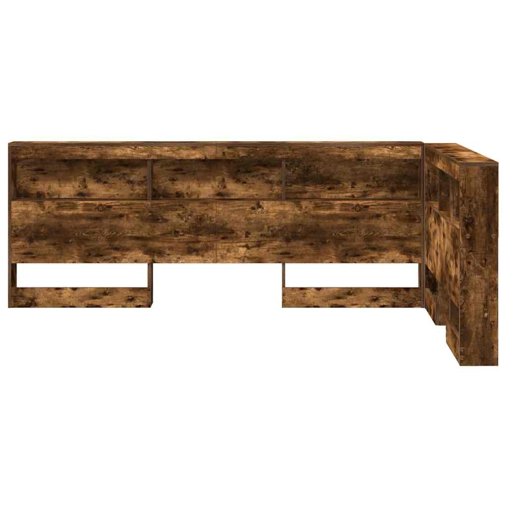 vidaXL Aufbewahrungskopfteil Geräucherte Eiche 207,5 x 137,5 x 76,5 cm