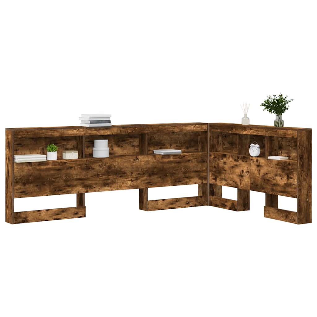 vidaXL Aufbewahrungskopfteil Geräucherte Eiche 207,5 x 137,5 x 76,5 cm