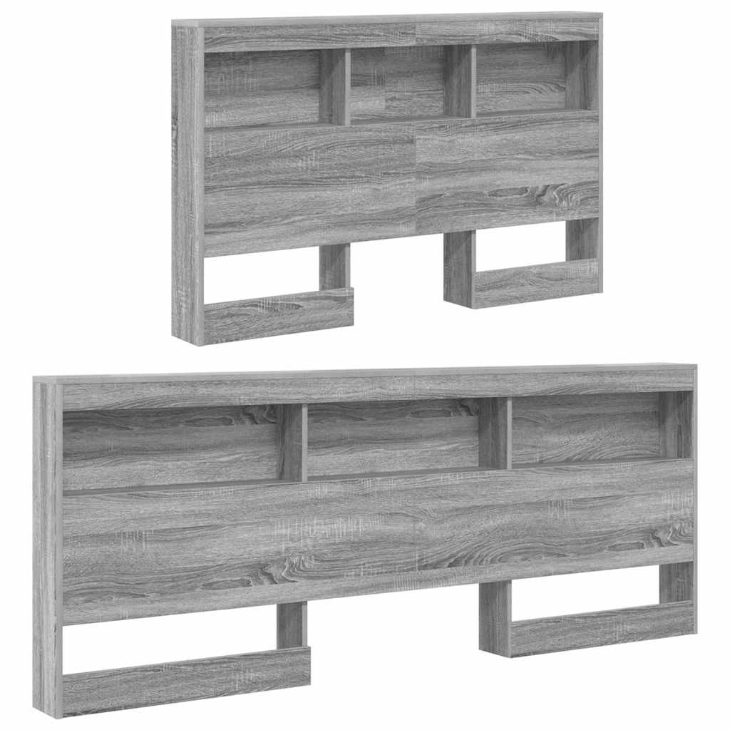 vidaXL Aufbewahrungskopfteil Graues Sonoma 207,5 x 137,5 x 76,5 cm