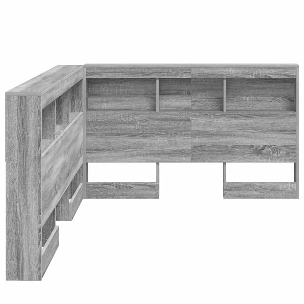vidaXL Aufbewahrungskopfteil Graues Sonoma 207,5 x 137,5 x 76,5 cm