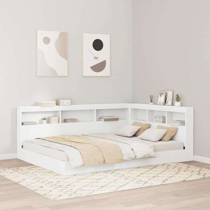 vidaXL Aufbewahrungskopfteil mit Regal Weiß 140 cm Holzwerkstoff
