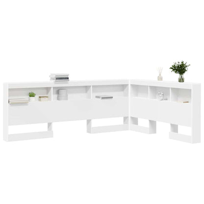 vidaXL Aufbewahrungskopfteil mit Regal Weiß 140 cm Holzwerkstoff