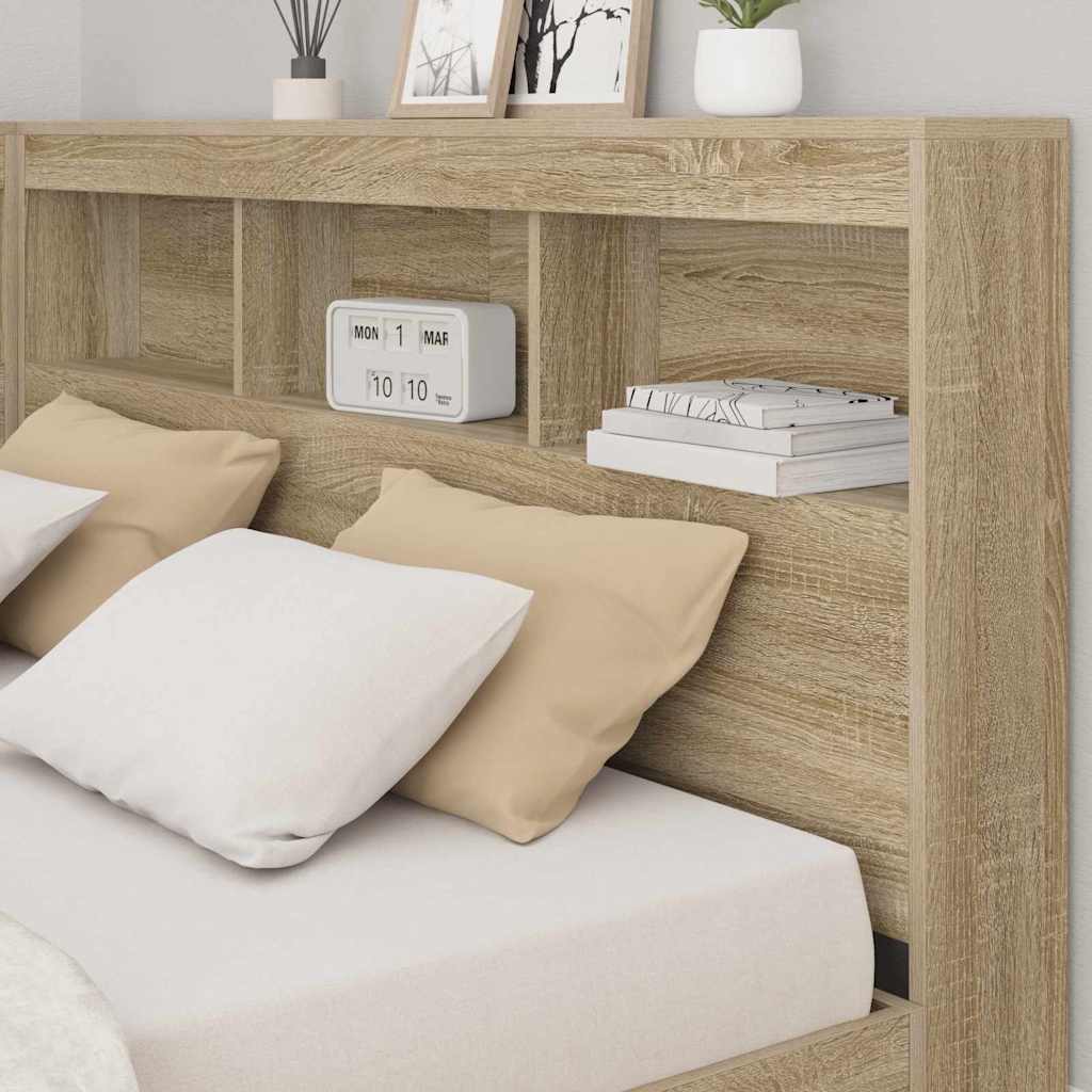 vidaXL Aufbewahrungskopfteil Sonoma-Eiche 140 cm Holzwerkstoff