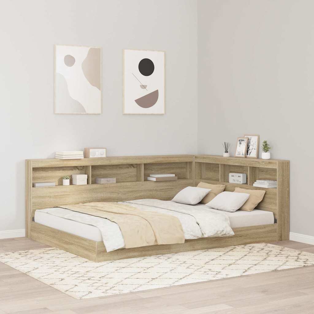 vidaXL Aufbewahrungskopfteil Sonoma-Eiche 140 cm Holzwerkstoff