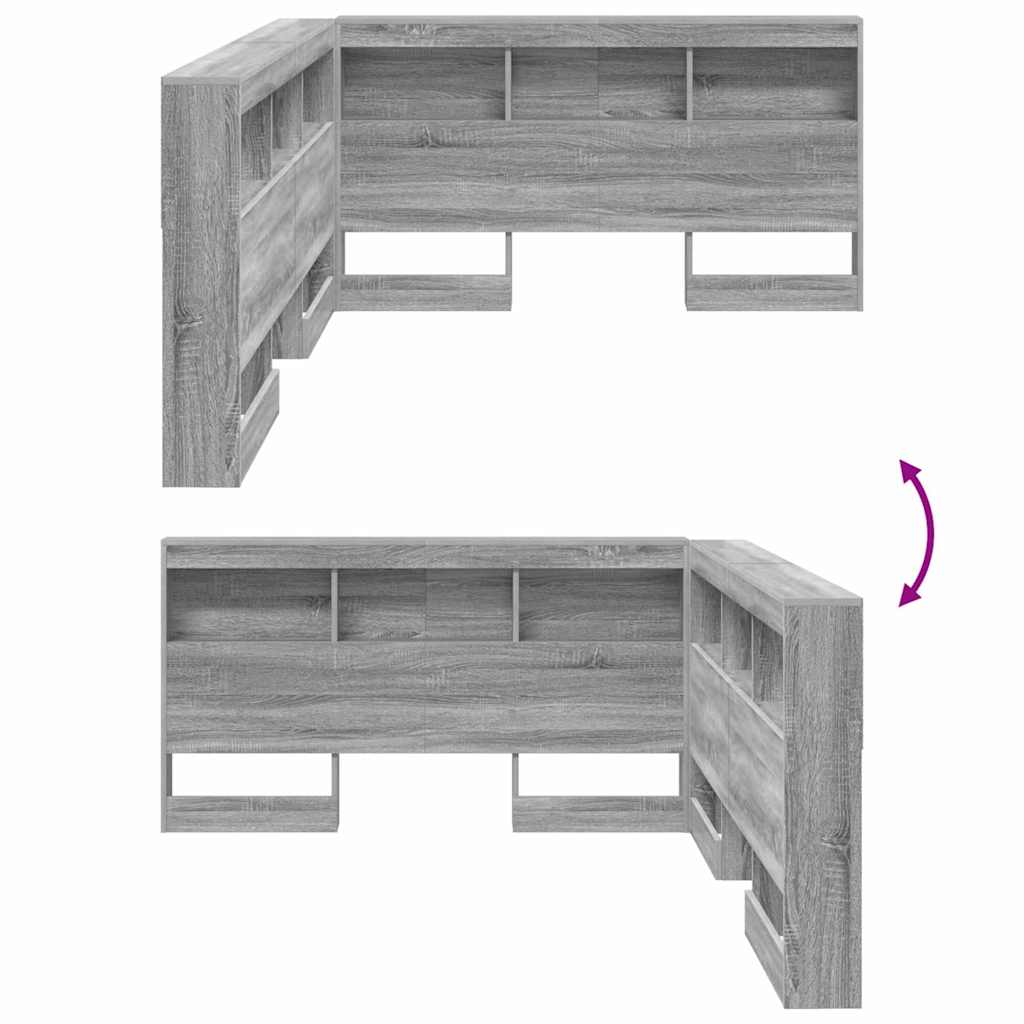 vidaXL Aufbewahrungskopfteil Graues Sonoma 140 cm Holzwerkstoff