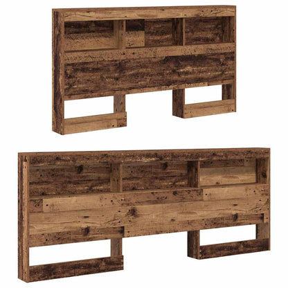 vidaXL Aufbewahrungskopfteil mit Regal Altholz 140 cm Holzwerkstoff