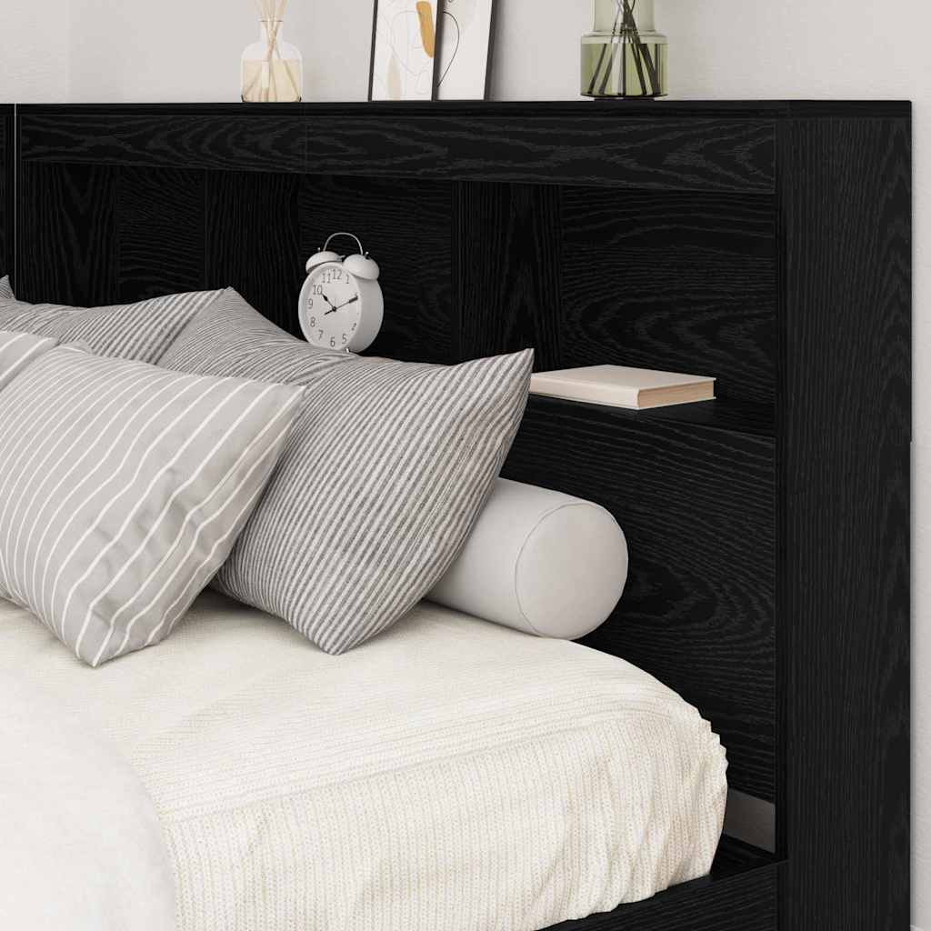 vidaXL Aufbewahrungskopfteil Schwarz Eichen-Optik 135 cm Holzwerkstoff