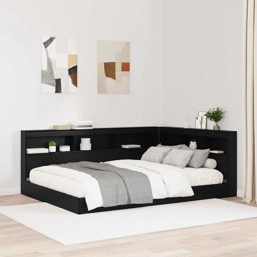 vidaXL Aufbewahrungskopfteil Schwarz Eichen-Optik 135 cm Holzwerkstoff