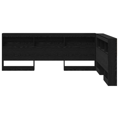 vidaXL Aufbewahrungskopfteil Schwarz Eichen-Optik 135 cm Holzwerkstoff