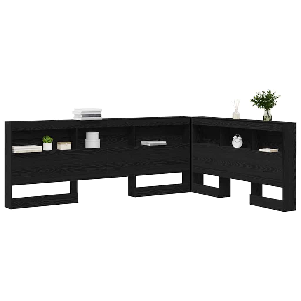 vidaXL Aufbewahrungskopfteil Schwarz Eichen-Optik 135 cm Holzwerkstoff