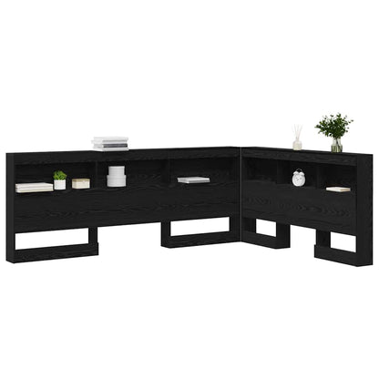 vidaXL Aufbewahrungskopfteil Schwarz Eichen-Optik 135 cm Holzwerkstoff