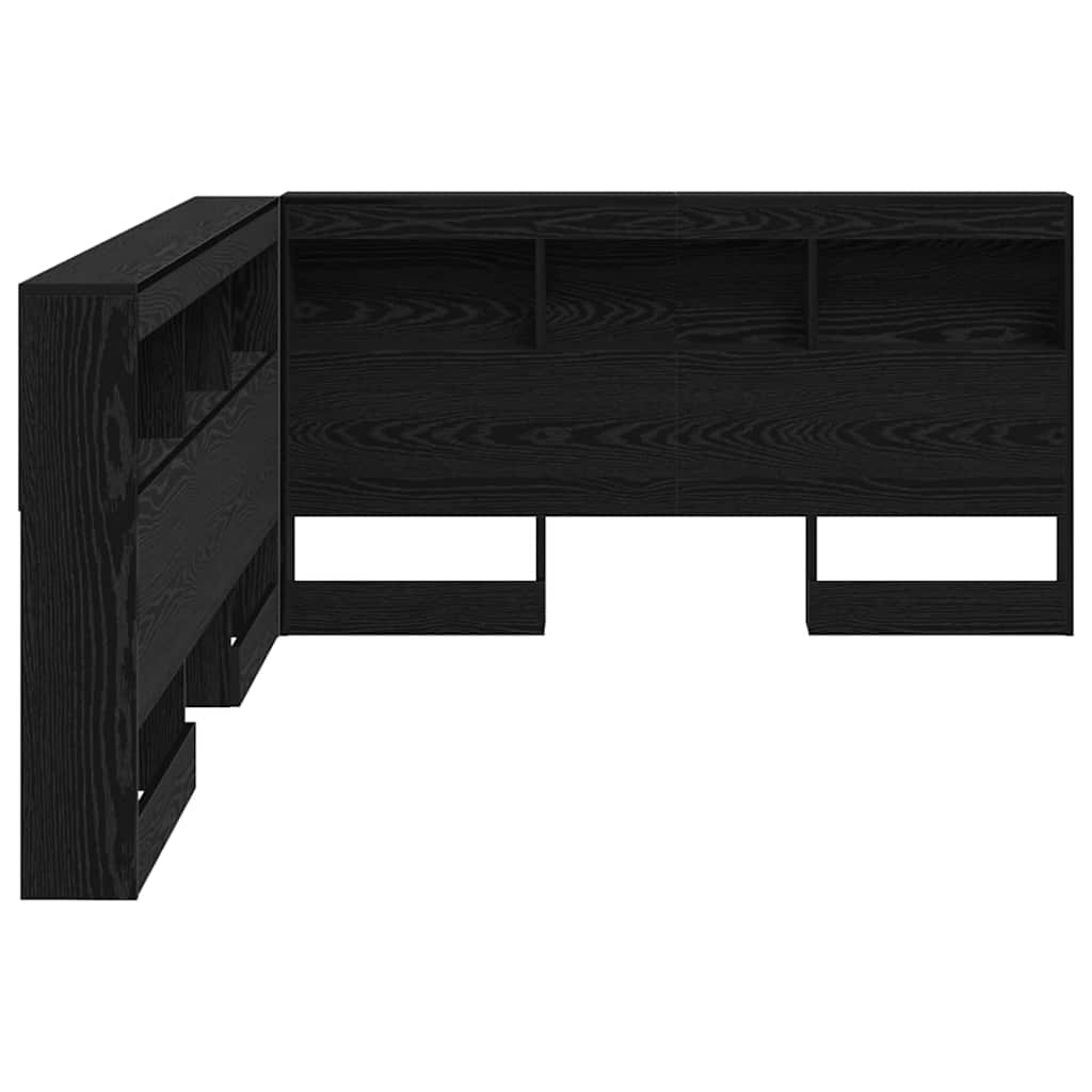 vidaXL Aufbewahrungskopfteil Schwarz Eichen-Optik 135 cm Holzwerkstoff