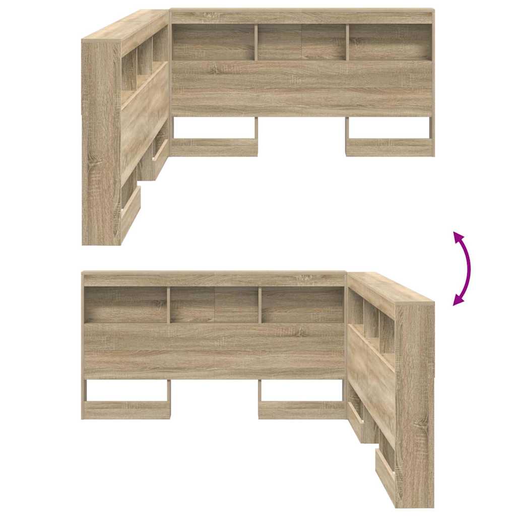 vidaXL Aufbewahrungskopfteil Sonoma-Eiche 135 cm Holzwerkstoff