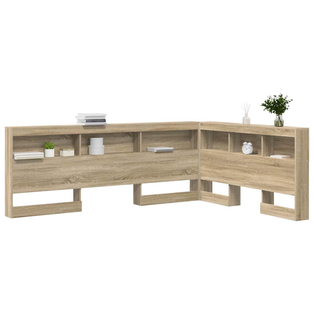 vidaXL Aufbewahrungskopfteil Sonoma-Eiche 135 cm Holzwerkstoff